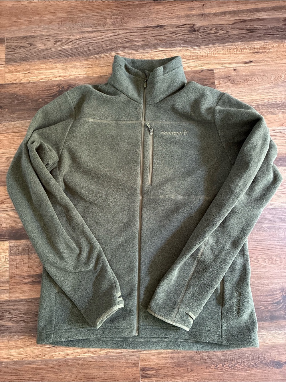 Norrona warm2 polartec Olive Green Full-Zip Fleece Jacket